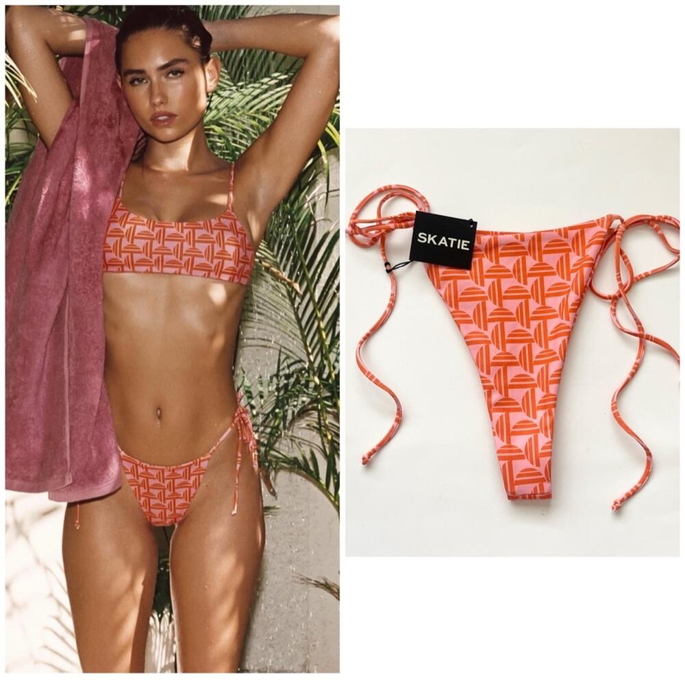 Skatie Tropicana Elsa side tie bikini bottom large NEW